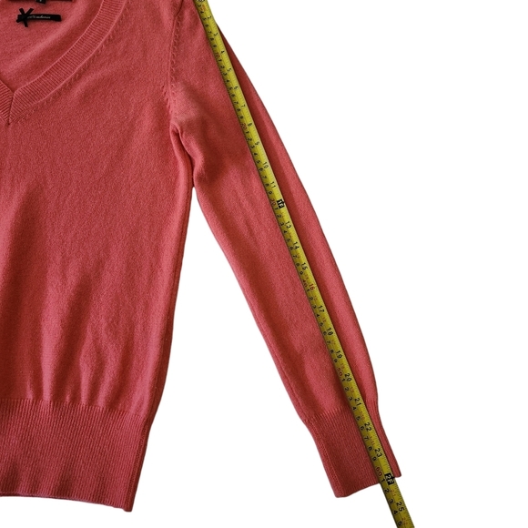 CONTEMPORAINE (Simons) 100% cashmere v-neck sweater women's small color peach - Picture 12 of 14